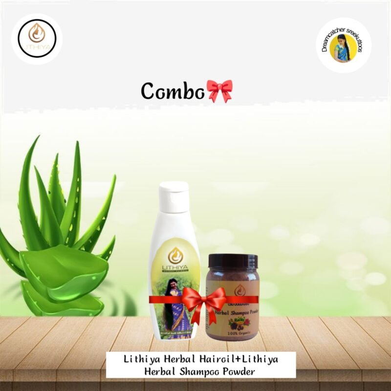 Lithiya Herbal Hair oil + Lithiya herbal shampoo powder